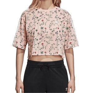Adidas Pink Floral Crop Top